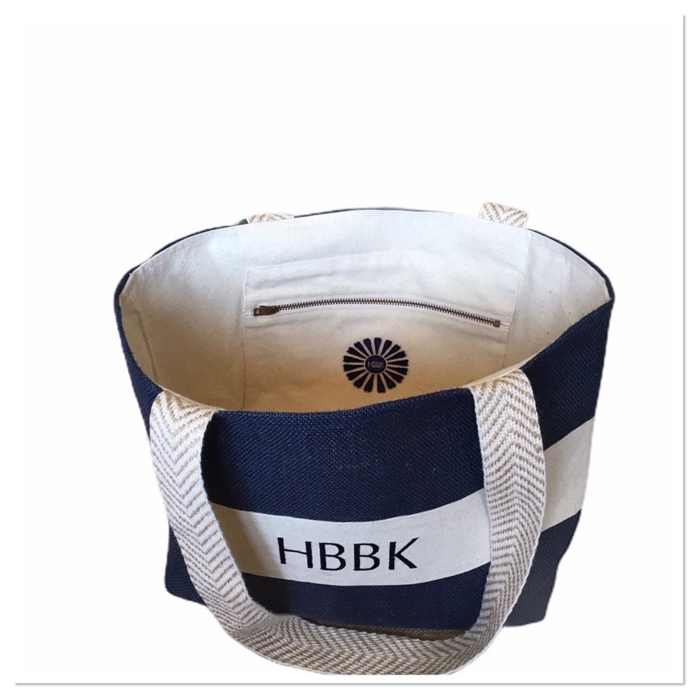 The Nantucket Mid-Sized Tote Navy & Green - Picture 2 of 4